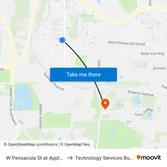 W Pensacola St at Appleyard Dr Wb to Technology Services Building (Elbit) map