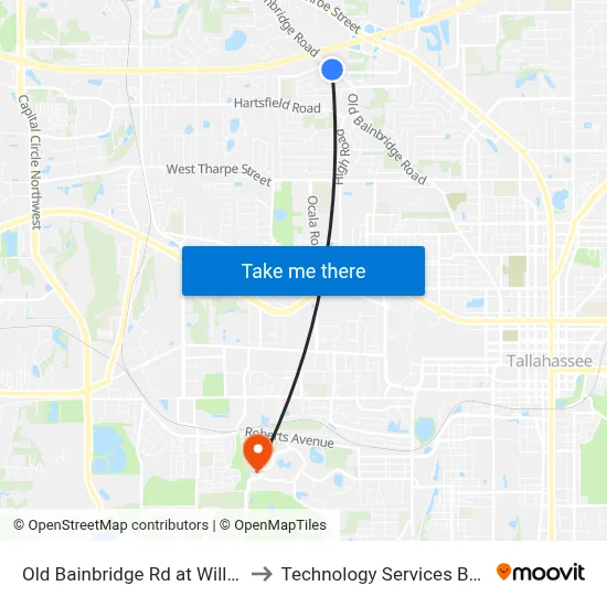 Old Bainbridge Rd at Willamette Rd Sb to Technology Services Building (Elbit) map