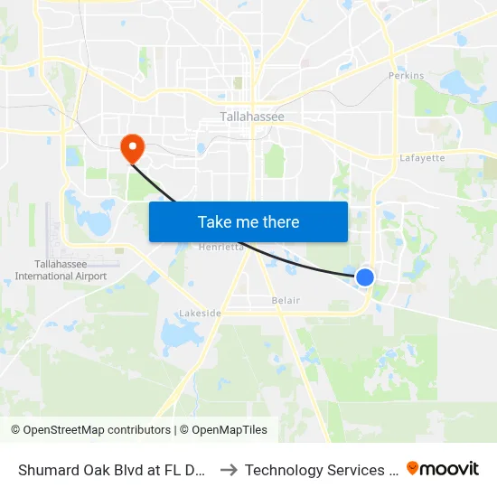 Shumard Oak Blvd at FL Dept Of Revenue Wb to Technology Services Building (Elbit) map
