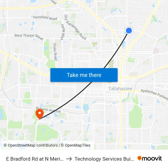 E Bradford Rd at N Meridian Rd Eb to Technology Services Building (Elbit) map