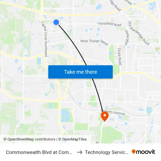 Commonwealth Blvd at Commonwealth Business Dr Eb to Technology Services Building (Elbit) map