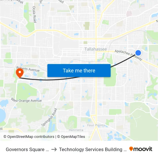 Governors Square Mall to Technology Services Building (Elbit) map