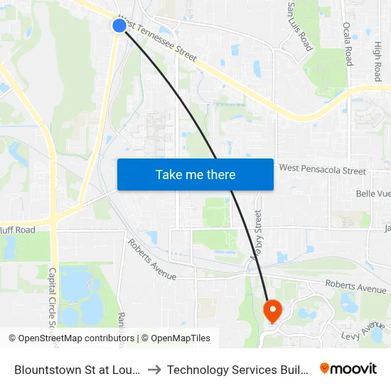 Blountstown St at Louise St Nb to Technology Services Building (Elbit) map