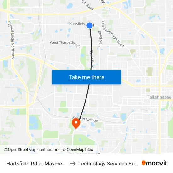 Hartsfield Rd at Maymeadow Ln Wb to Technology Services Building (Elbit) map