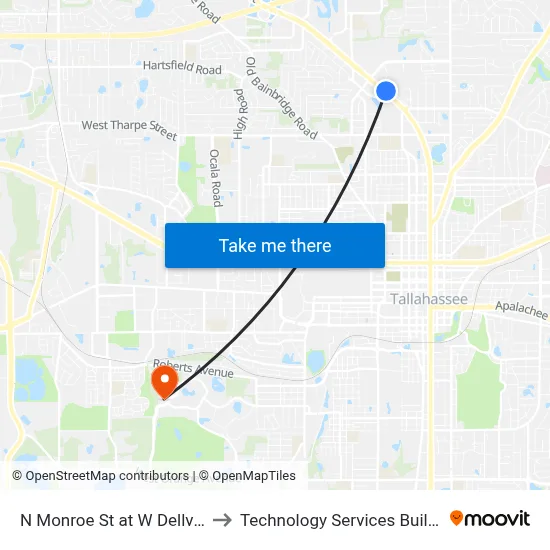 N Monroe St at W Dellview Dr Nb to Technology Services Building (Elbit) map