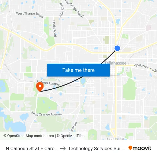 N Calhoun St at E Carolina St Sb to Technology Services Building (Elbit) map