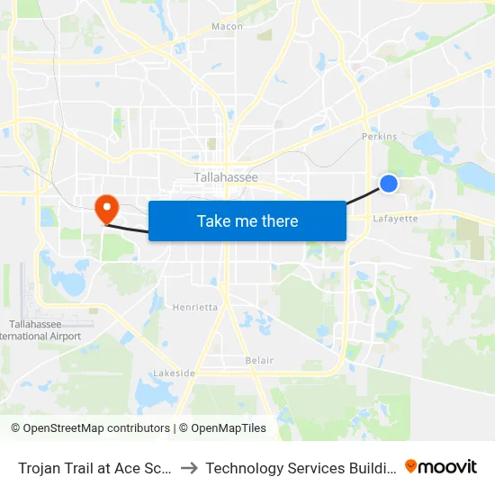 Trojan Trail at Ace School Nb to Technology Services Building (Elbit) map