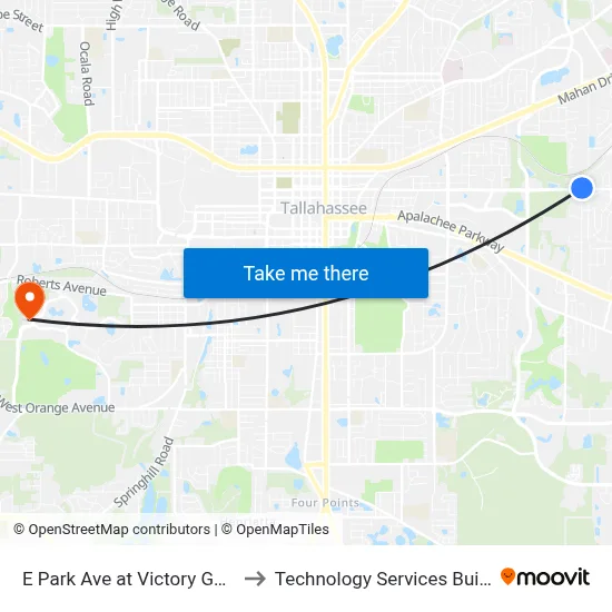 E Park Ave at Victory Garden Dr Wb to Technology Services Building (Elbit) map