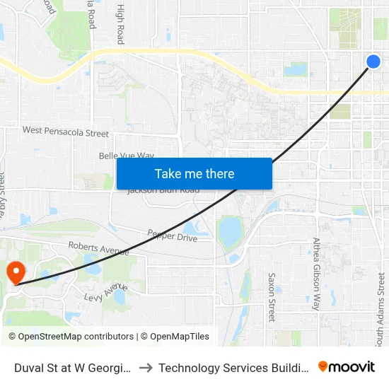 Duval St at W Georgia St Nb to Technology Services Building (Elbit) map