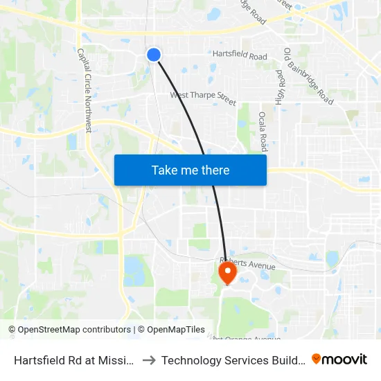 Hartsfield Rd at Mission Rd Eb to Technology Services Building (Elbit) map