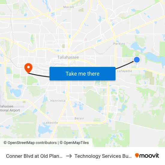 Conner Blvd at Old Plantation Rd Sb to Technology Services Building (Elbit) map