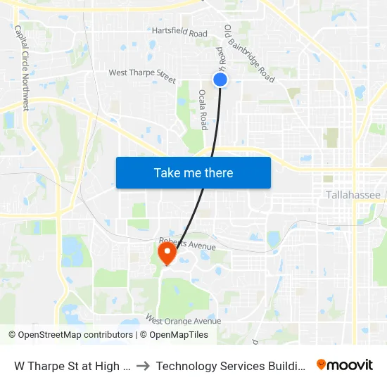 W Tharpe St at High Rd Wb to Technology Services Building (Elbit) map