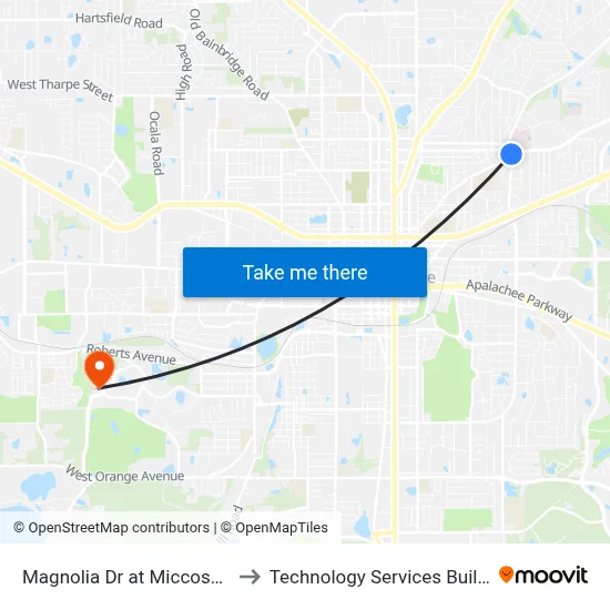 Magnolia Dr at Miccosukee Rd Sb to Technology Services Building (Elbit) map