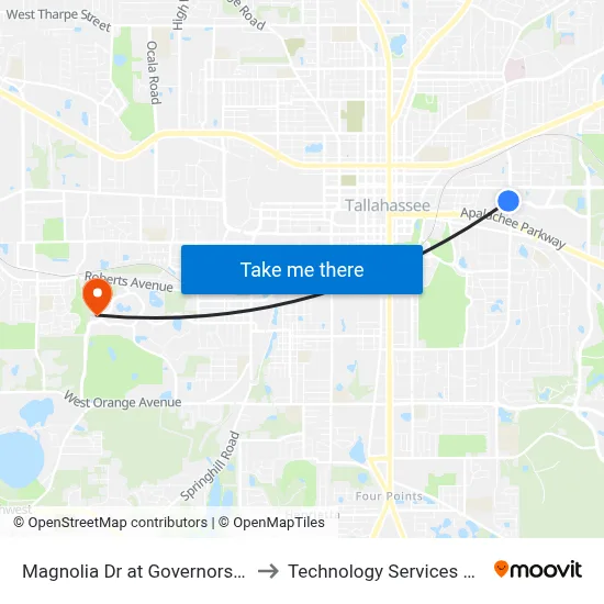 Magnolia Dr at Governors Square Blvd Sb to Technology Services Building (Elbit) map
