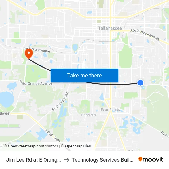 Jim Lee Rd at E Orange Ave Sb to Technology Services Building (Elbit) map