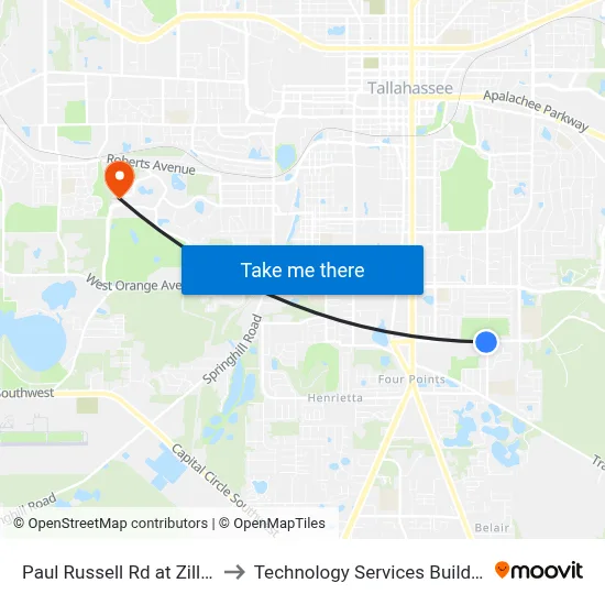 Paul Russell Rd at Zillah St Eb to Technology Services Building (Elbit) map