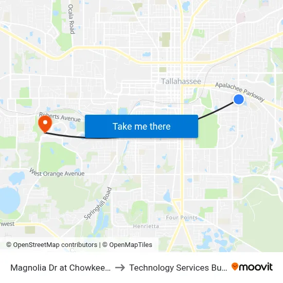Magnolia Dr at Chowkeebin Nene Nb to Technology Services Building (Elbit) map