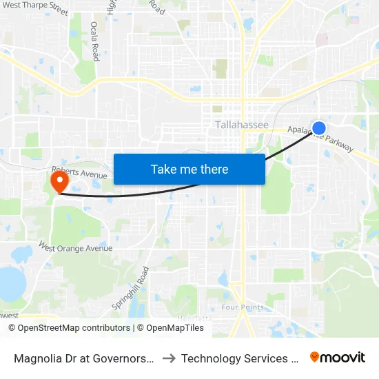 Magnolia Dr at Governors Square Blvd Nb to Technology Services Building (Elbit) map