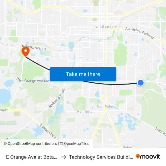 E Orange Ave at Botany Pl Eb to Technology Services Building (Elbit) map