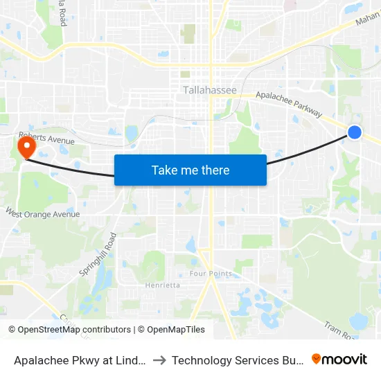 Apalachee Pkwy at Linda Ann Dr Eb to Technology Services Building (Elbit) map