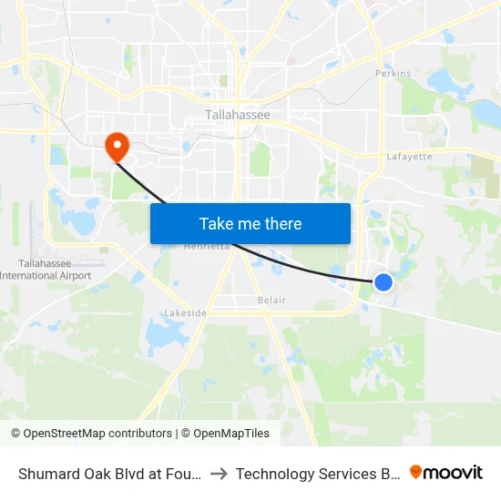 Shumard Oak Blvd at Four Oaks Blvd Eb to Technology Services Building (Elbit) map