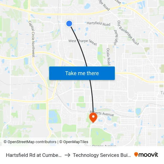 Hartsfield Rd at Cumberland Dr Eb to Technology Services Building (Elbit) map