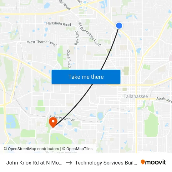 John Knox Rd at N Monroe St Eb to Technology Services Building (Elbit) map