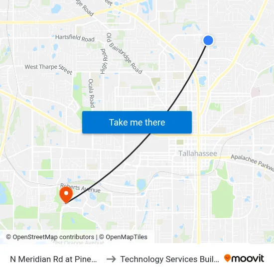 N Meridian Rd at Pinewood Dr Sb to Technology Services Building (Elbit) map