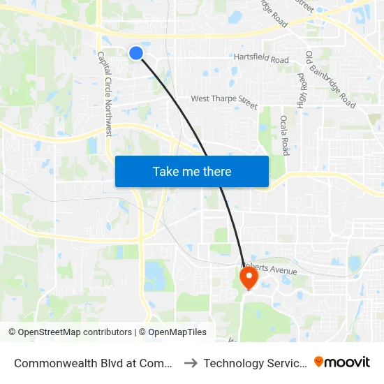 Commonwealth Blvd at Commonwealth Business Dr Wb to Technology Services Building (Elbit) map
