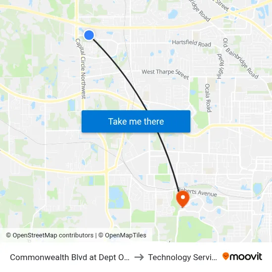 Commonwealth Blvd at Dept Of Environmental Protection Wb to Technology Services Building (Elbit) map