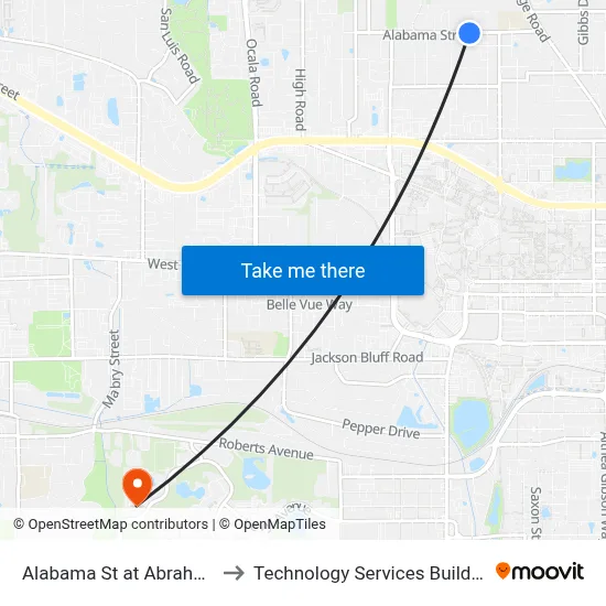 Alabama St at Abraham St Eb to Technology Services Building (Elbit) map