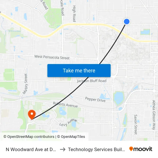 N Woodward Ave at Dunn St Nb to Technology Services Building (Elbit) map