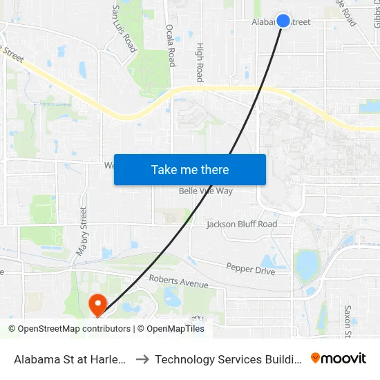 Alabama St at Harlem St Eb to Technology Services Building (Elbit) map