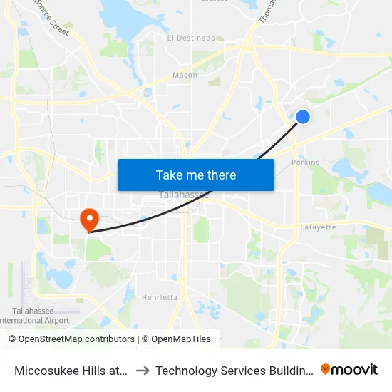 Miccosukee Hills at Office to Technology Services Building (Elbit) map
