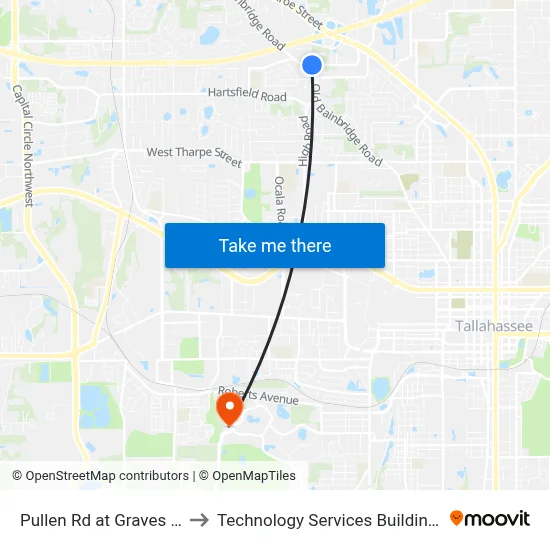 Pullen Rd at Graves Rd Eb to Technology Services Building (Elbit) map