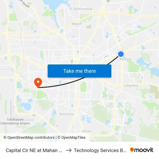 Capital Cir NE at Mahan Dr Sb Far Side to Technology Services Building (Elbit) map