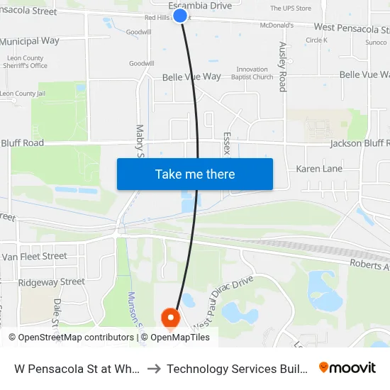 W Pensacola St at White Dr Wb to Technology Services Building (Elbit) map
