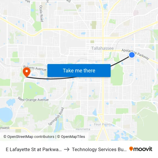 E Lafayette St at Parkway Center Wb to Technology Services Building (Elbit) map