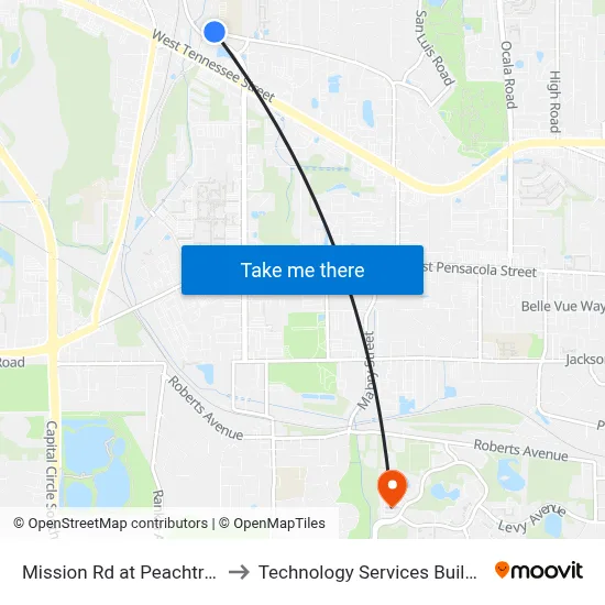 Mission Rd at Peachtree Dr Wb to Technology Services Building (Elbit) map