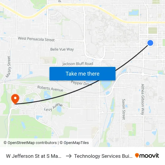 W Jefferson St at S Macomb St Wb to Technology Services Building (Elbit) map