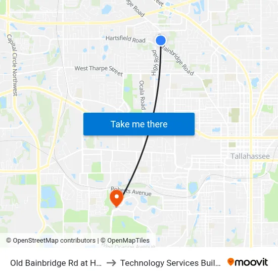 Old Bainbridge Rd at High Rd Sb to Technology Services Building (Elbit) map