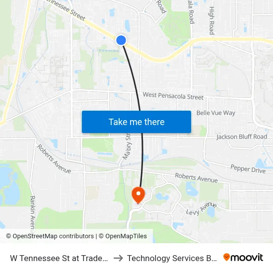 W Tennessee St at Trade Center Dr Wb to Technology Services Building (Elbit) map