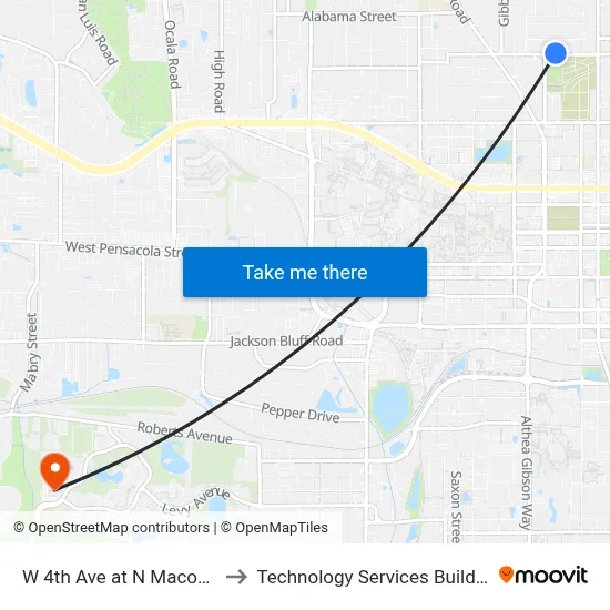 W 4th Ave at N Macomb St Eb to Technology Services Building (Elbit) map