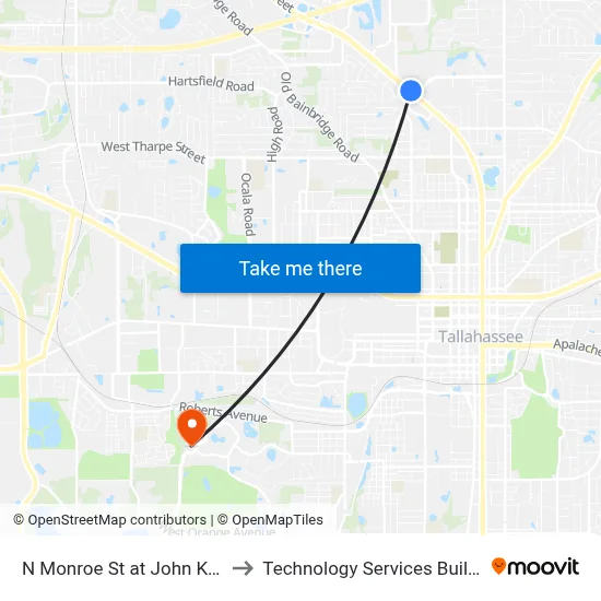 N Monroe St at John Knox Rd Nb to Technology Services Building (Elbit) map