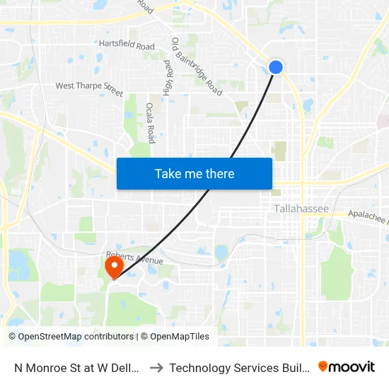 N Monroe St at W Dellview Dr Sb to Technology Services Building (Elbit) map