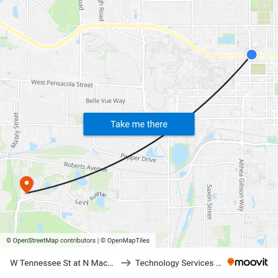 W Tennessee St at N Macomb St Wb (Near) to Technology Services Building (Elbit) map