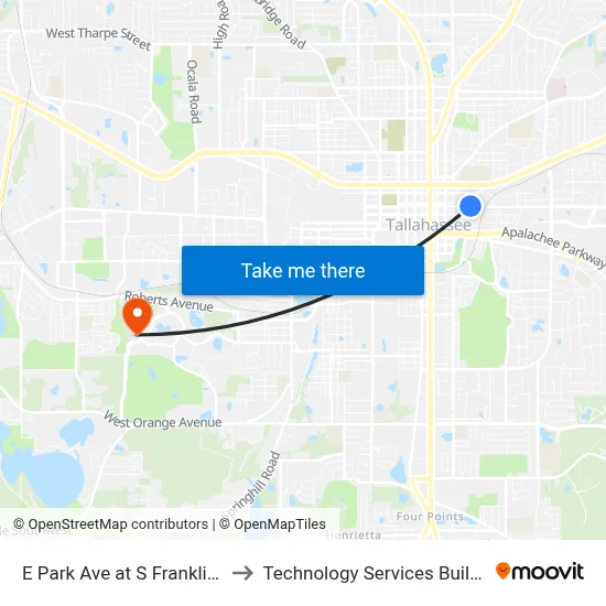 E Park Ave at S Franklin Blvd Wb to Technology Services Building (Elbit) map