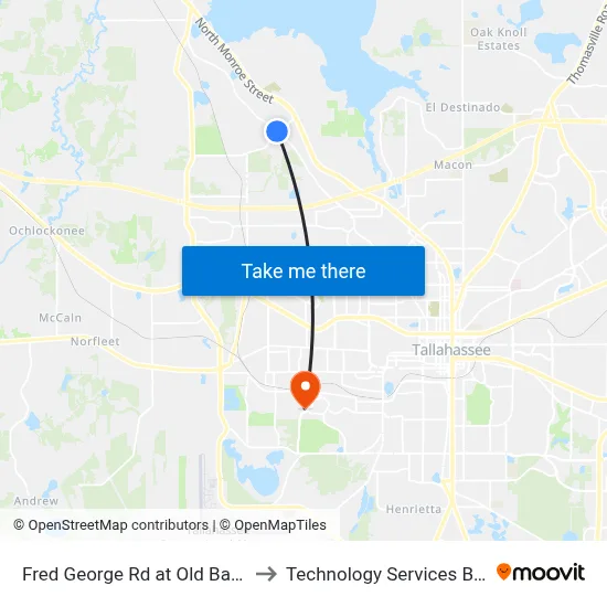 Fred George Rd at Old Bainbridge Rd Nb to Technology Services Building (Elbit) map
