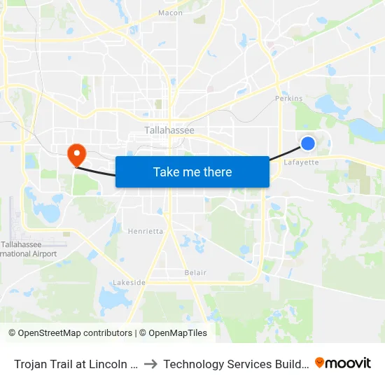 Trojan Trail at Lincoln High Wb to Technology Services Building (Elbit) map