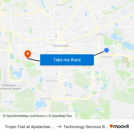 Trojan Trail at Apalachee Elementary Wb to Technology Services Building (Elbit) map